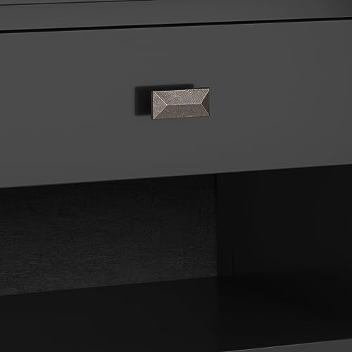 Artisan 24" Wide Solid Wood Bedside Table in Black