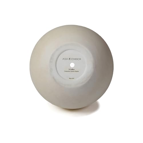 Ash & Ember 16" Round Sphere Satin Ivory Planter