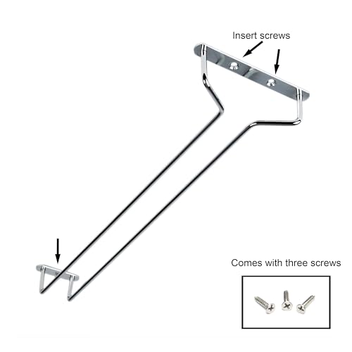 16 Inch Wine Glass Rack Chrome Finish Set of 2 (2 Count)