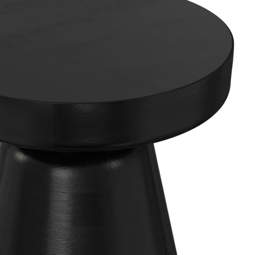 Robbie 16" Wide Solid Wood Rectangular End Table in Black