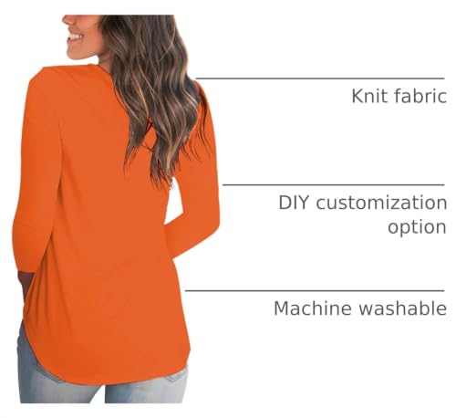 Halloween Women's Long Sleeve Funny Pumpkin V Neck Tees XXL