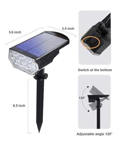 4 Pack Solar Spot Lights Outdoor Waterproof (4 Count)