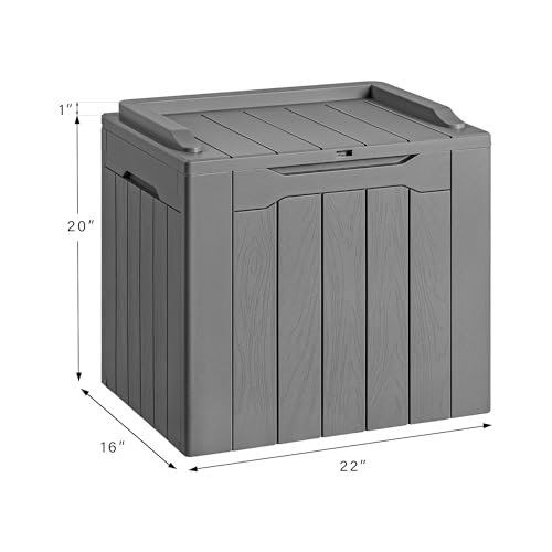 30 Gallon Resin Deck Box Outdoor Indoor Waterproof Storage Box for Patio Furniture Pool Accessories Storage for Cushion Garden Tools