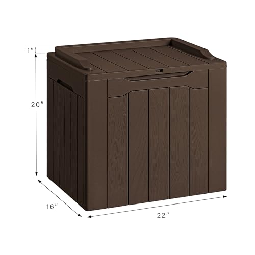 30 Gallon Resin Deck Box Outdoor Indoor Waterproof Storage Box for Patio Furniture Pool Accessories Storage for Cushion Garden Tools