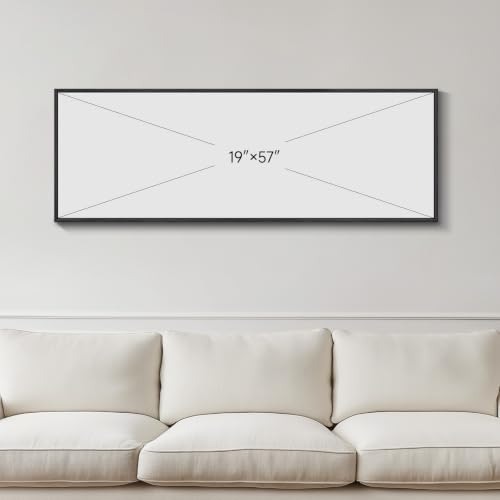 Large Framed Moody Abstract Landscape Wall Art for Living Room