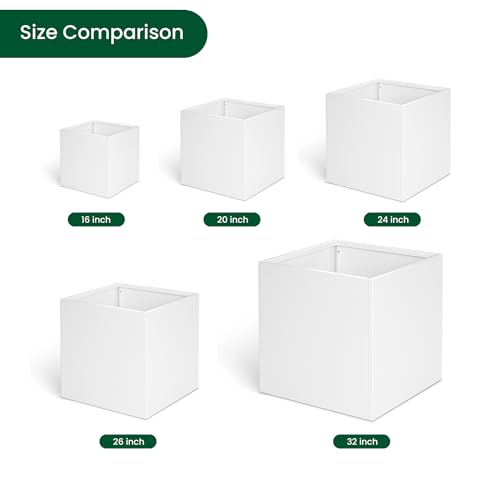 White Steel Planter Box 24 Inch