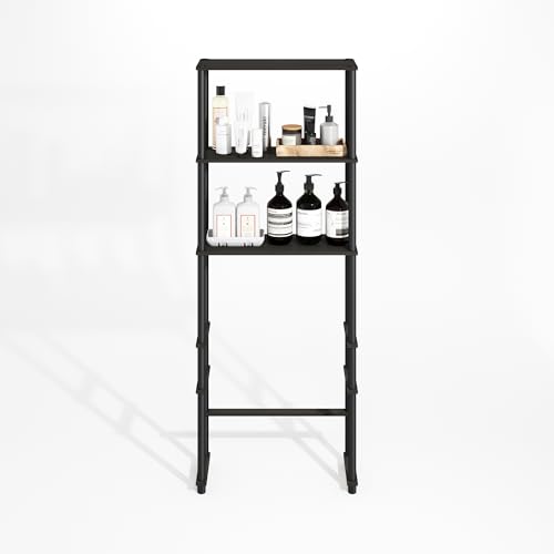 Turn-N-Tube Over The Toilet Storage, 3-Shelf Over The Toilet Organizer, Freestanding Space Saver Bathroom Shelf, for Bathroom Organizers and Storage, Black Espresso