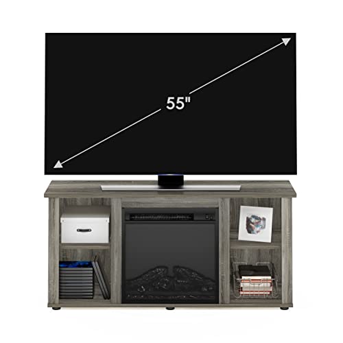 Jensen Fireplace Entertainment Center TV Stand with Open Storage for TV up to 55 Inch
