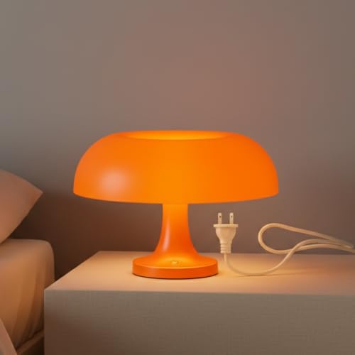 Orange Mushroom Lamp with 4 Replacable Bulbs