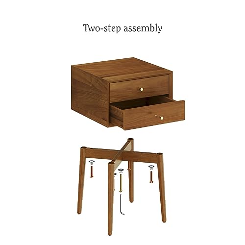 Harper Modern Nightstand Side Accent or End Table with Storage Drawer (2 Count)