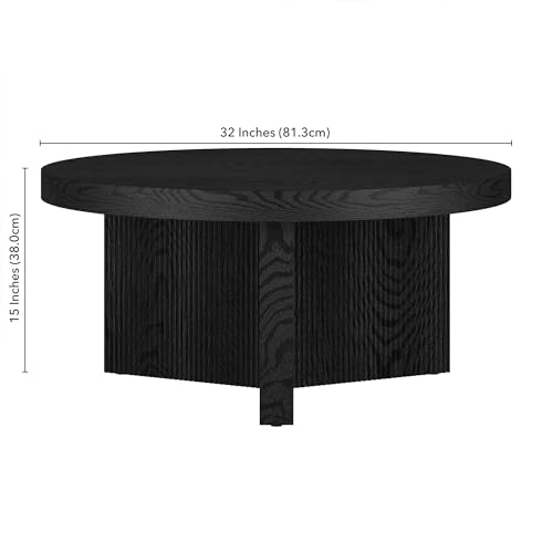 32" Scandinavian Fluted Coffee Table
