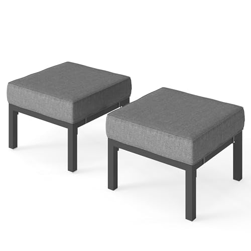 Outdoor Footstools Patio Ottoman Set of 2