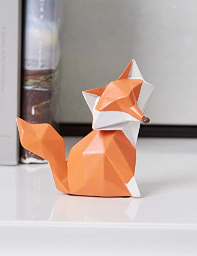 Fox Statue Figurine Animal Sculpture Modern Home Decor 4.0 Inch