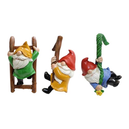 3 PCS Climbing Gnomes Tree Faces Decor Outdoor for Yard (3 Count)