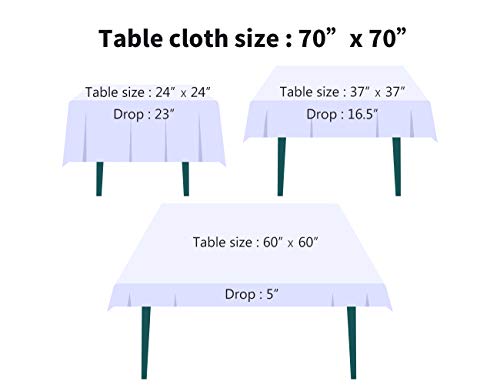 Small Black Square Tablecloth 70x70 Inch