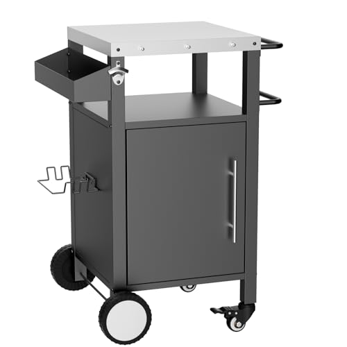 Outdoor Grill Cart with Storage and Wheels