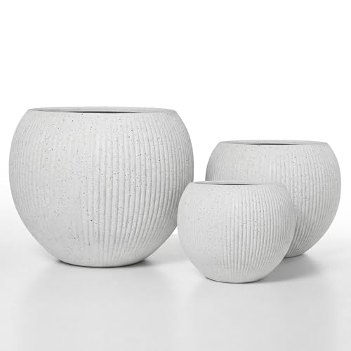 Premium Mt Sherman Fiberstone Sphere Planter for Indoor Outdoor Use