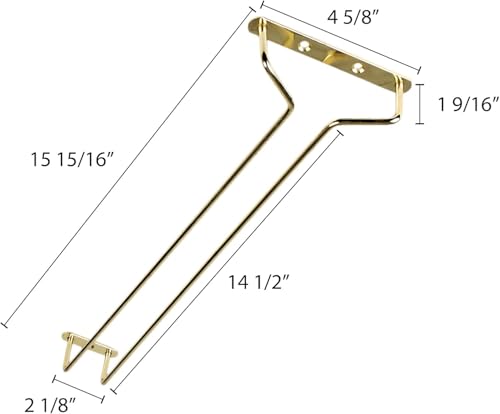16 Inch Wine Glass Rack Brass Finish Set of 2 (2 Count)