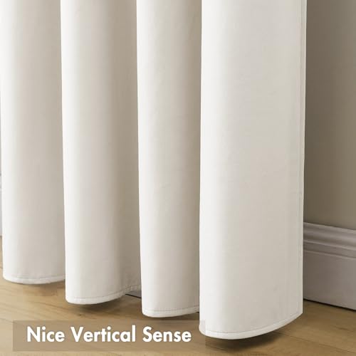 Ivory Blackout Velvet Curtains Drapes 84 Inch Long 52"x84" Bedroom (2 Count)