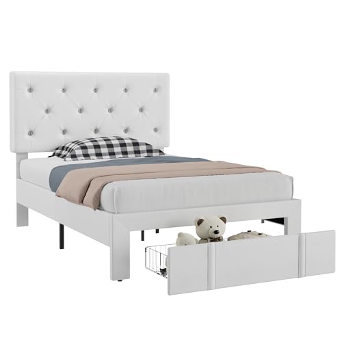 Twin Size Bed Frame with Storage Drawers