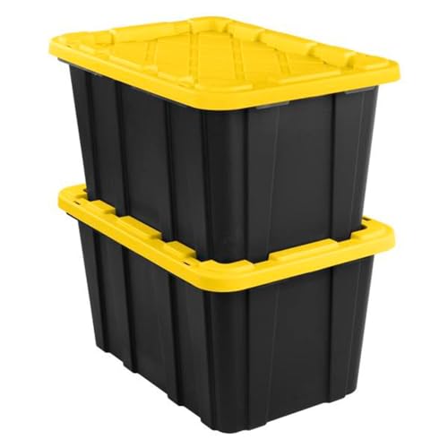 Industrial Storage Tote with Lids for Garage (8 Count)