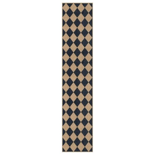 Checkered Hallways Runner Rug Non Slip