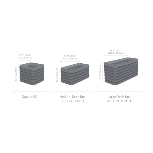 TruDrop Self Watering Slat Square Box Planter