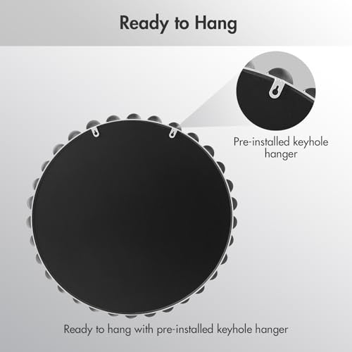 Round Mirror Metal Frame Circle Mirror 27 inch