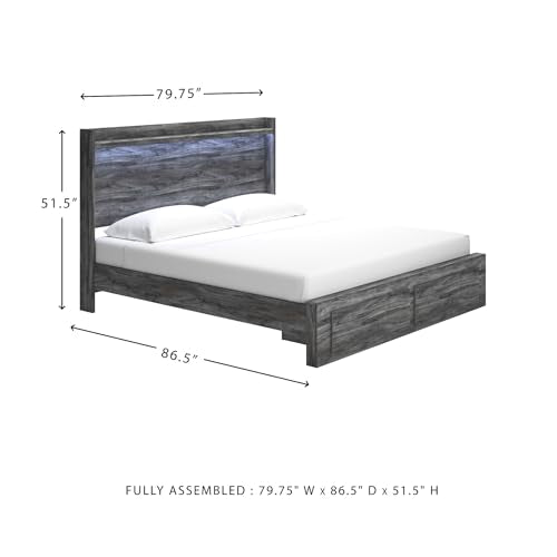 Panel King Size Bed with Storage Drawers