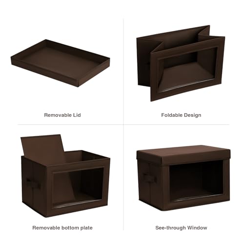 Brown Fabric Storage Bins with Lids (6 Count)