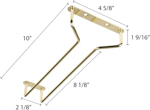 10 Inch Wine Glass Rack Brass Finish Set of 2 (2 Count)