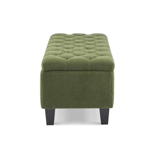 Ottilie Boucle Fabric Storage Ottoman Bench