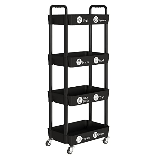 4 Tier Rolling Cart with Wheels