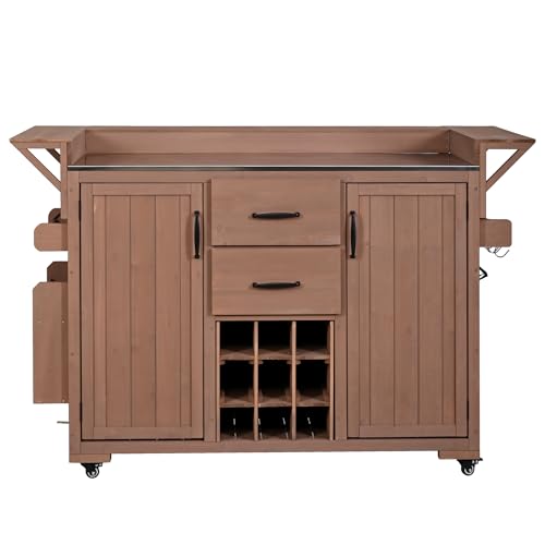 Outdoor Grill Cart with Stainless Steel Top
