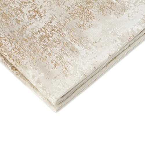 Cream Champagne Metallic Jacquard Pillow Covers 18x18 Pack of 2 Velvet Back Modern Glam Sofa Decor (2 Count)