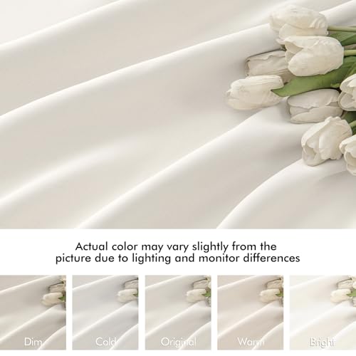 Ivory Back Tab Blackout Curtains 52x63 Inches Long 2 Panels Set (2 Count)