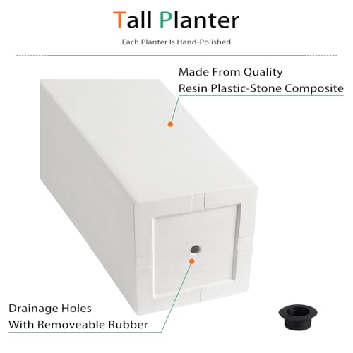 Tall Planters for Outdoor Plants (2 Count)