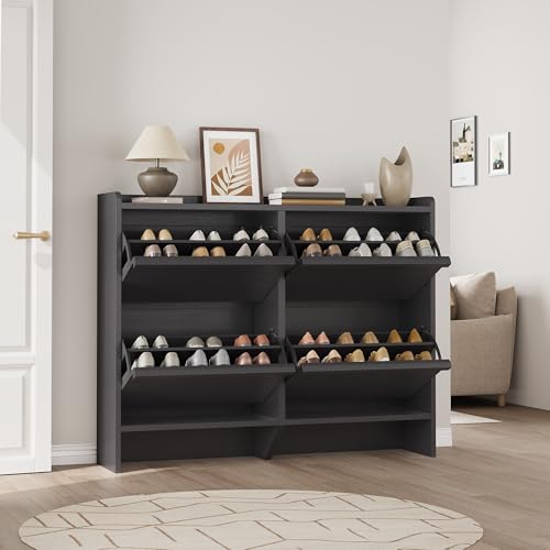 Shoe Cabinet with 4 Flip Drawers