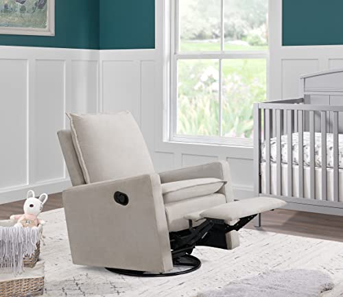 Uptown Upholstered Glider Recliner Rocking Chair 360° Swivel for Nursery and Living Room