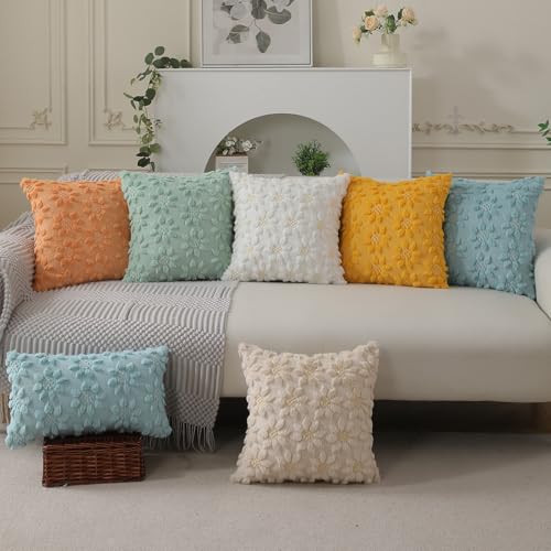 Spring Summer Pillow Covers 20x20 inch Set of 2 Beige Sunflower (2 Count)
