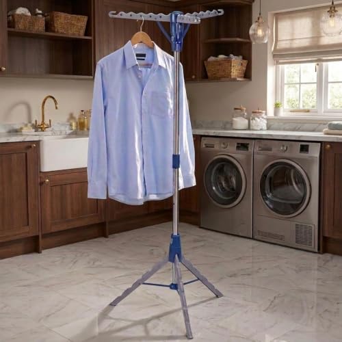 5009 1 Collapsible Portable Indoor Tripod Clothes Drying Rack for Hanging Laundry