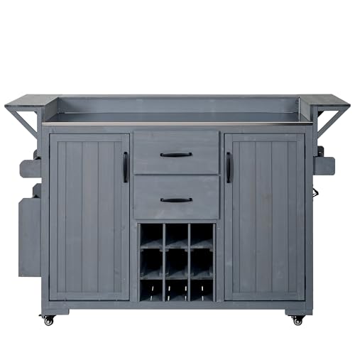 Outdoor Grill Cart with Stainless Steel Top