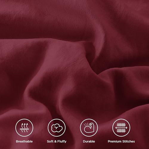 Burgundy Ruffle Super King Comforter Set