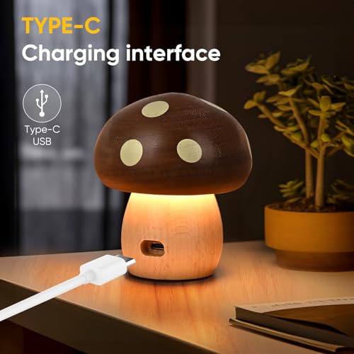 Wood Mushroom Lamp