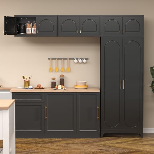 90" Tall Metal Kitchen Pantry Storage Cabinet with Doors and Shelves