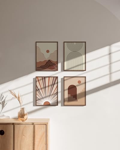 9x12 Walnut Oak Wood Picture Frames Set of 15