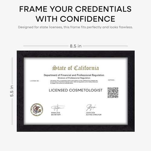 5.5x8.5 White Oak Business License Frame (3 Count)