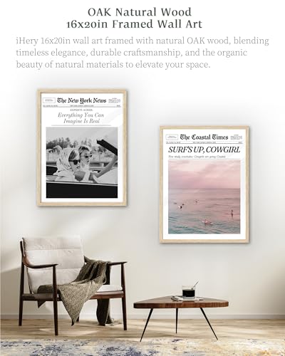 16x20in Surf’s Up Cowgirl Framed Newspaper Wall Art