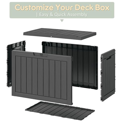 55 Gallon Outdoor Storage Box Waterproof Deck Box for Patio