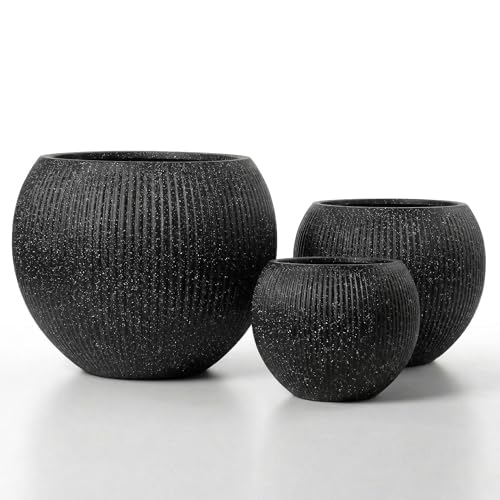 Premium Mt Sherman Fiberstone Sphere Planter for Indoor Outdoor Use